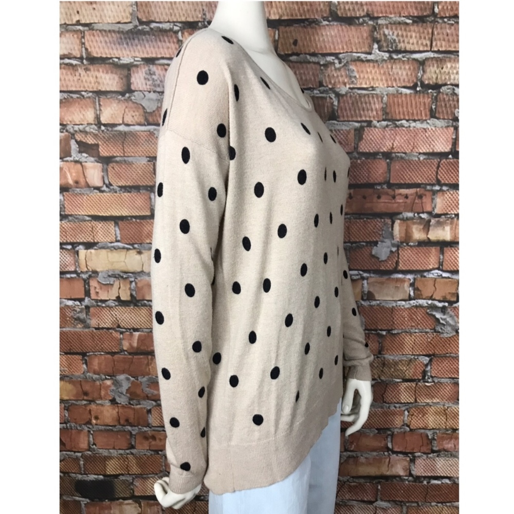 Neiman Marcus Vertical Design Polka Dot Sweater S - Picture 1 of 5